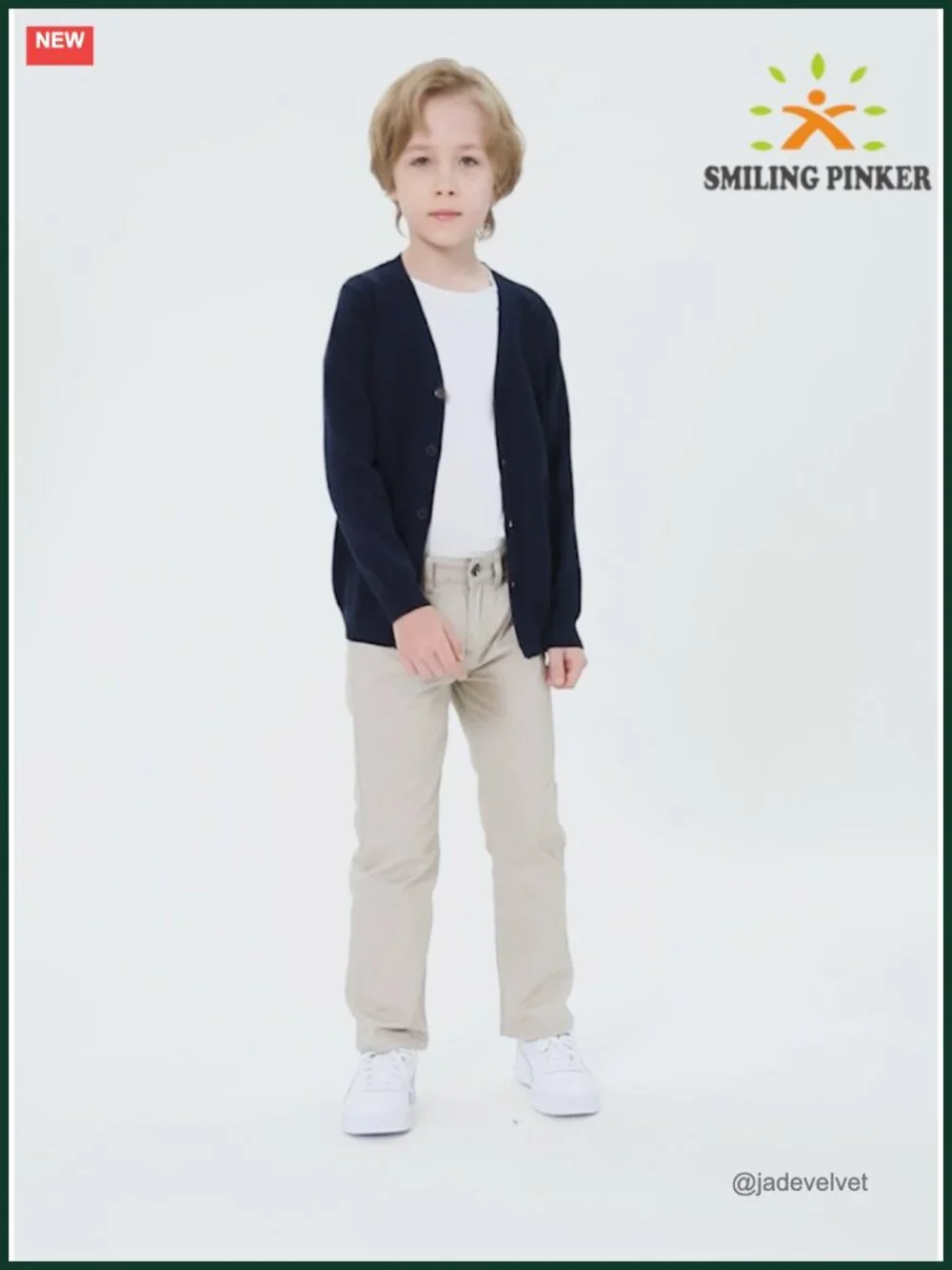 Boys V-Neck Cardigan Sweater Button Down Soft Cotton School Uniform